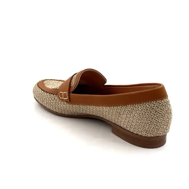 Donna Carolina 57.223.452 Piele de cămilă și metal împletit auriu Ivoire Chaussures