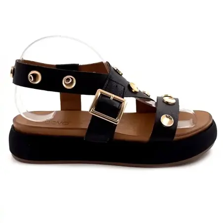 Inuovo A96060 Schwarze Leder-Plateausandalen 109,00&nbsp;€