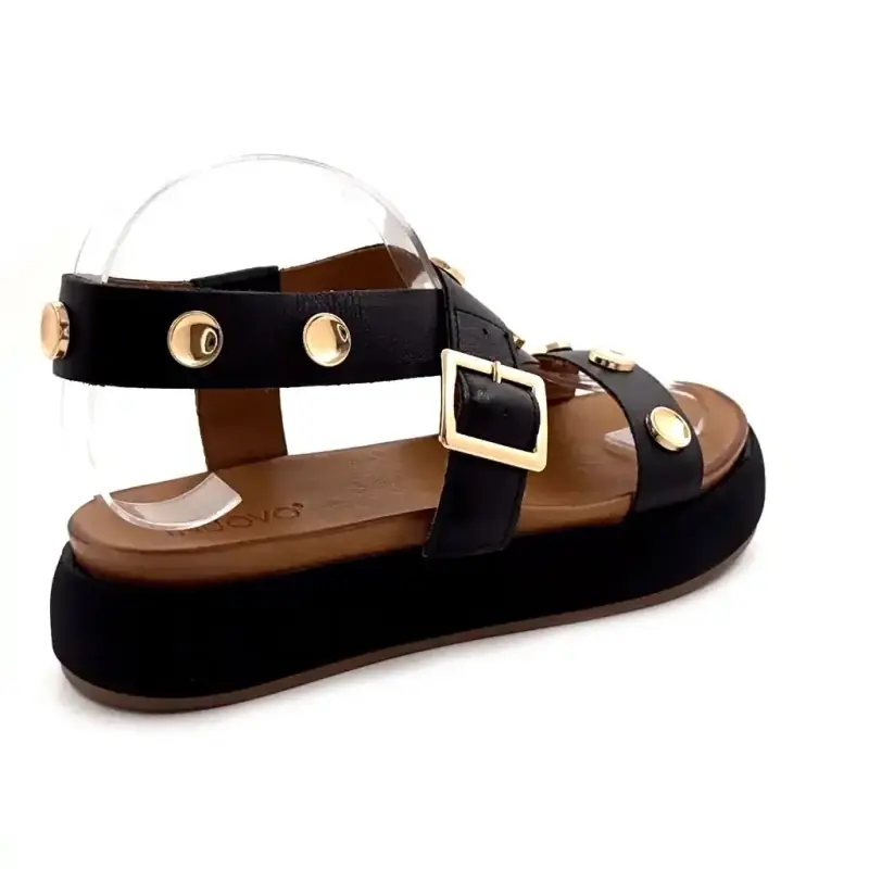 Inuovo A96060 Piele neagră Ivoire Chaussures