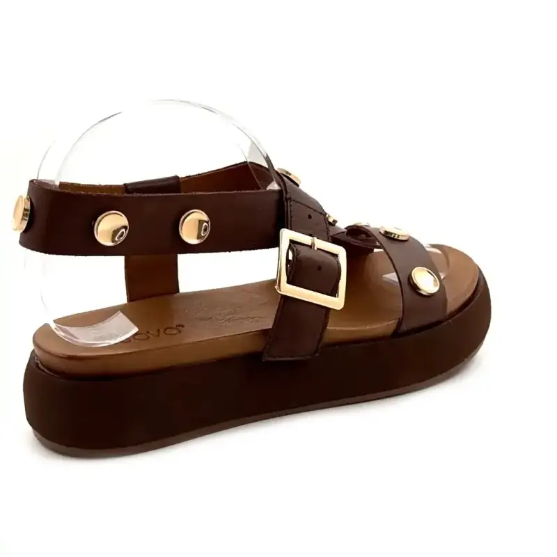 Inuovo A96060 Brown Leather Ivoire Chaussures