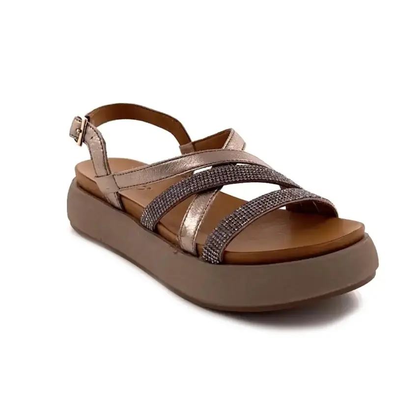 Inuovo A96051 Couro Bronze Ivoire Chaussures