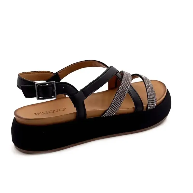 Inuovo A96051 Sort Læder Ivoire Chaussures