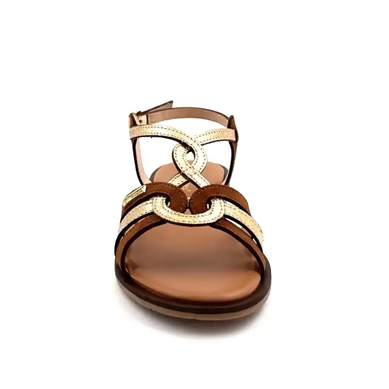 Les Tropeziennes c331268 Habby Läder Cognac & Guld Ivoire Chaussures