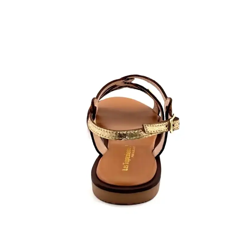 Les Tropeziennes c331268 Habby Läder Cognac & Guld Ivoire Chaussures