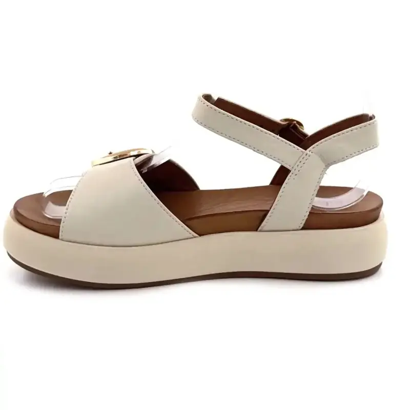 Inuovo a96068 Kremowa skóra Ivoire Chaussures