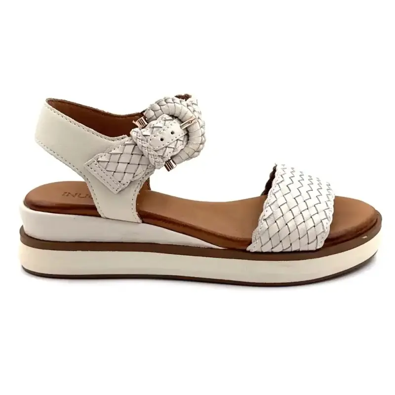Inuovo Platform Sandalen 113031 Crème Leer €&nbsp;109,00