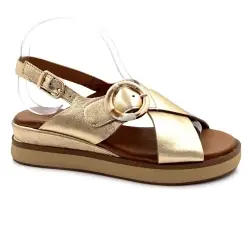 Inuovo 113138 Goldene Keilsandalen aus Leder