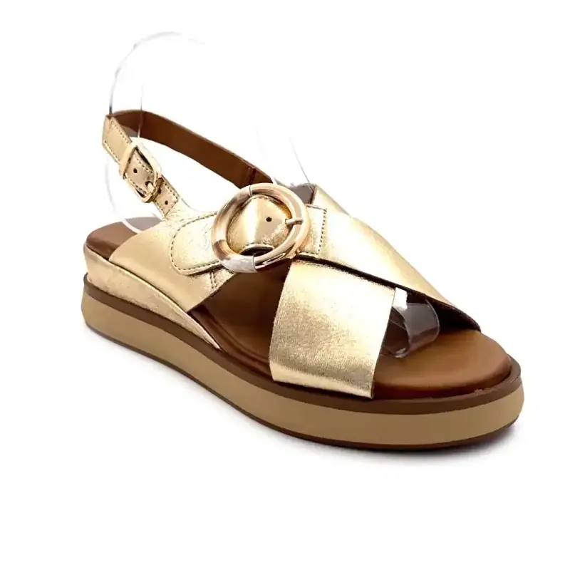 Inuovo 113138 Gold Leather Ivoire Chaussures