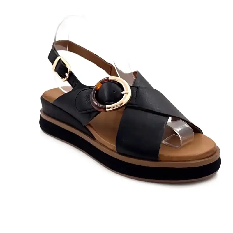 Inuovo 113138 Sort Læder Ivoire Chaussures