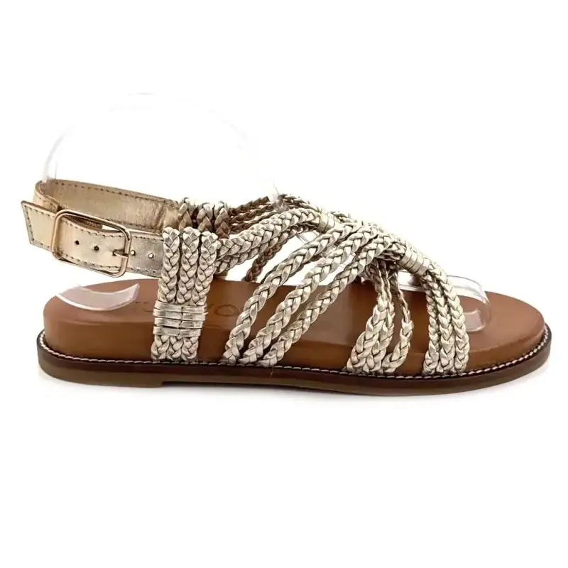 Inuovo h26409 Flettede Lædersandaler Guld 109,00&nbsp;€