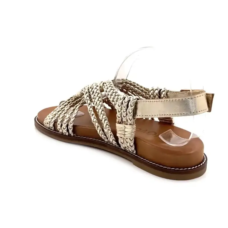 Inuovo h26409 Złota pleciona skóra Ivoire Chaussures