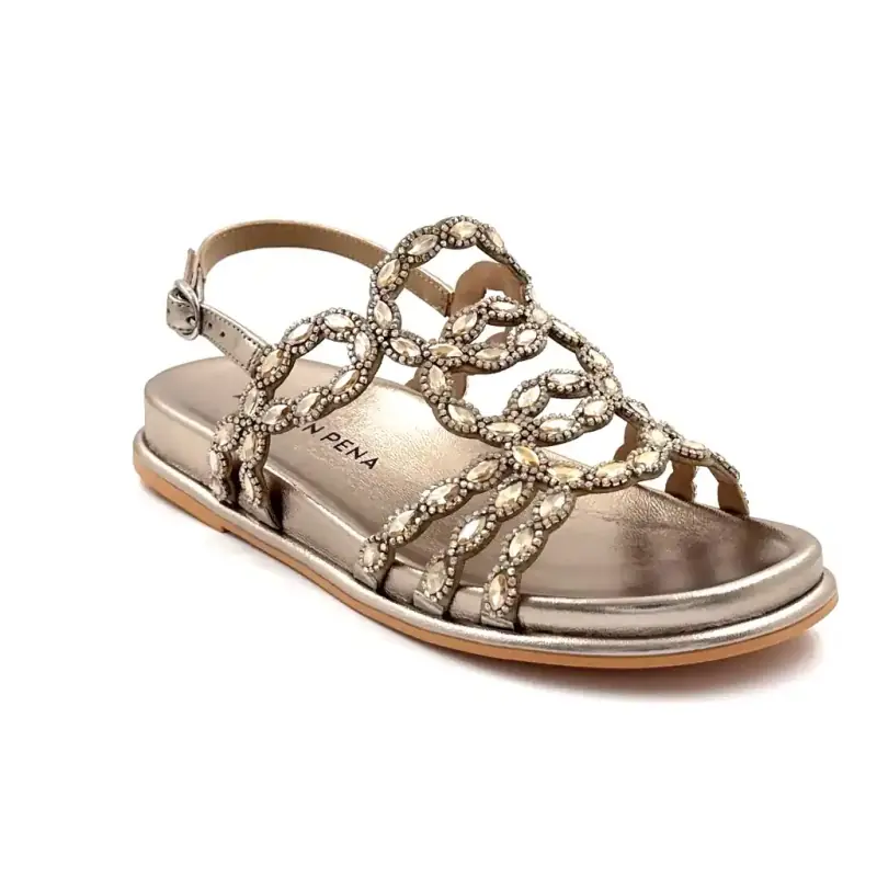 Alma En Pena 7102 Strass Läder Brons Ivoire Chaussures