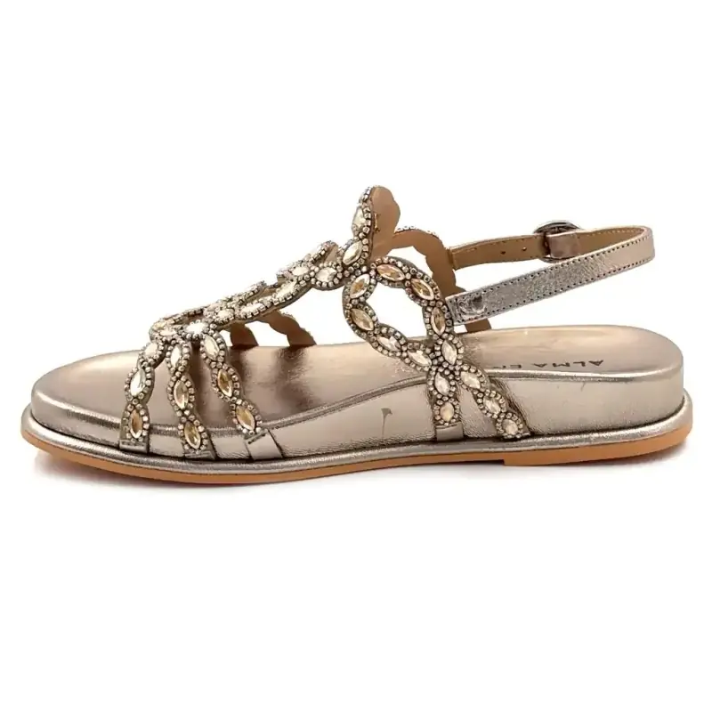 Alma En Pena 7102 Strass-Leder Bronze Ivoire Chaussures