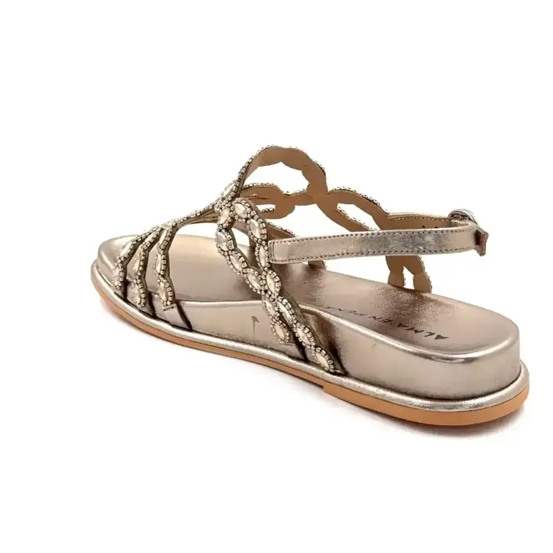 Alma En Pena 7102 Strass Pelle Bronzo Ivoire Chaussures