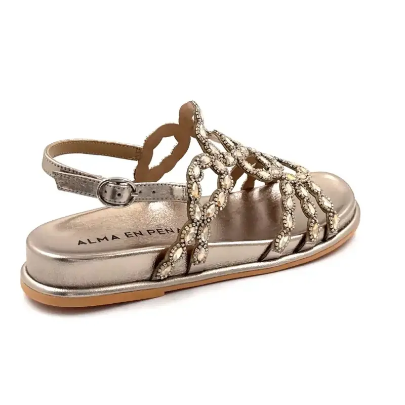 Alma En Pena 7102 Rhinestone Lær Bronse Ivoire Chaussures