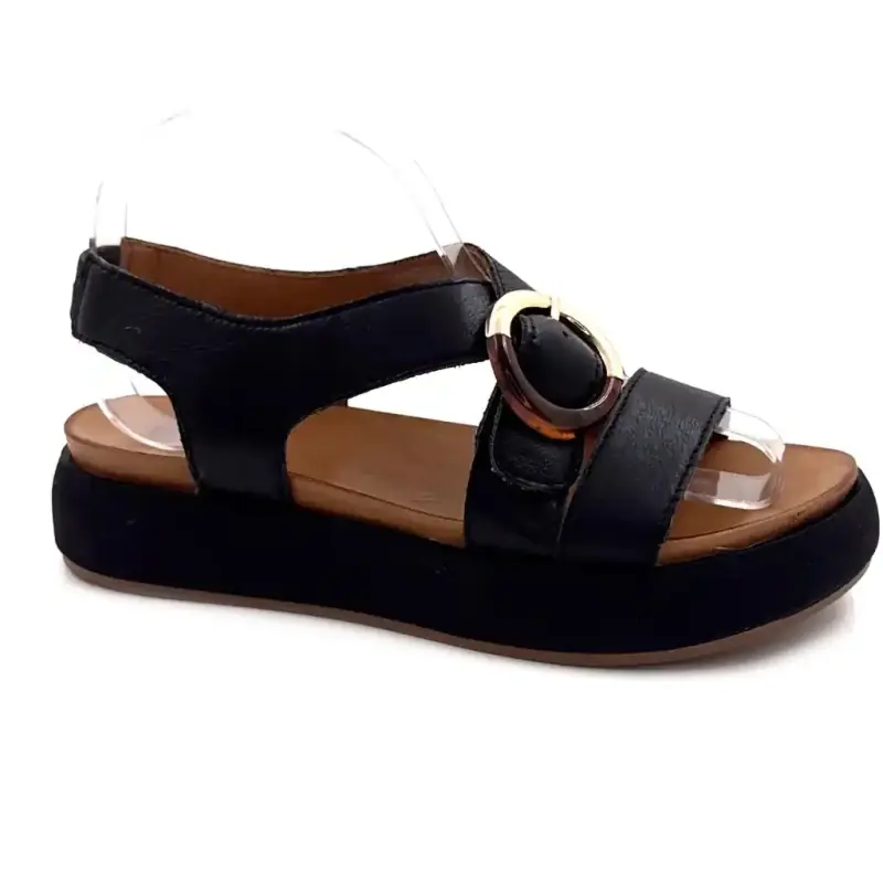 Inuovo A96067 Μαύρο Δέρμα Ivoire Chaussures