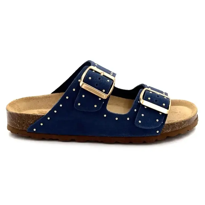 Mules Plagettes Ivoire 15-71-13843 - Camurça azul 79,00&nbsp;€