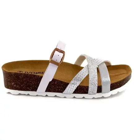 Mules Plagettes Ivoire 15-68-9658 com glitter branco e prateado 65,00&nbsp;€