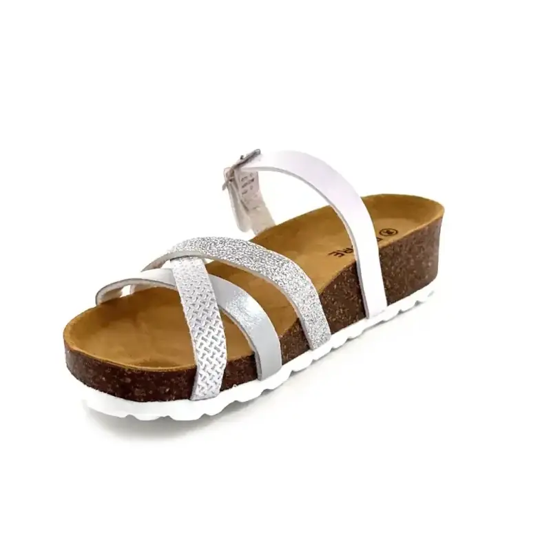 Ivoire 15-68-9658 Weiß & Silber Glitzer Ivoire Chaussures