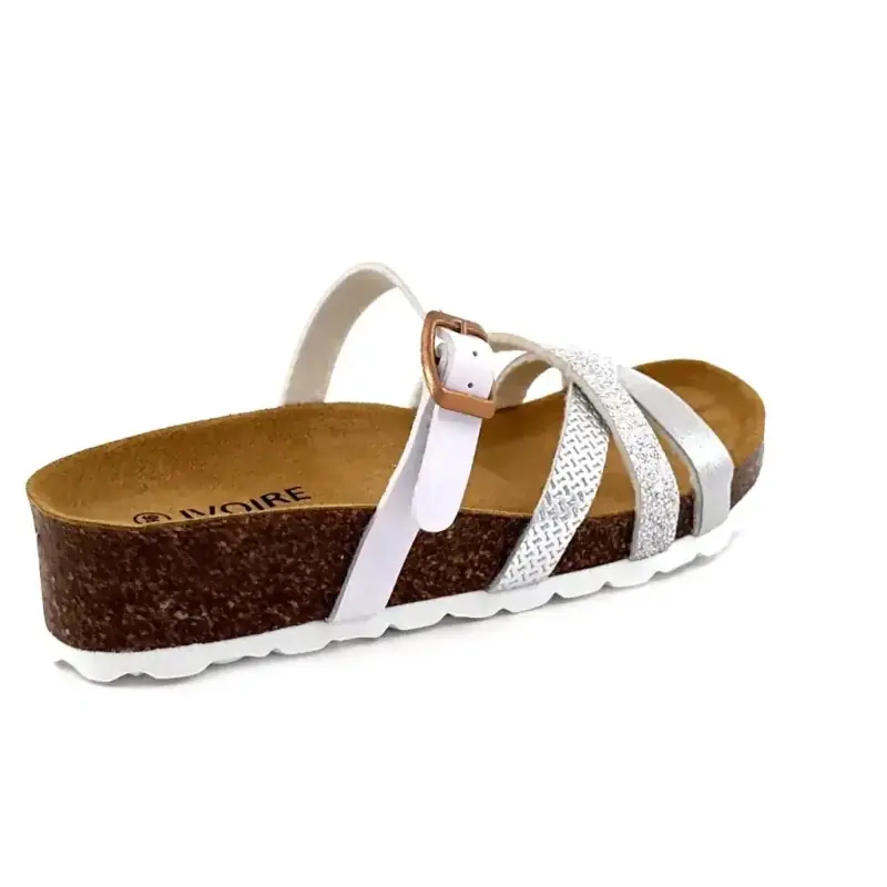 Ivoire 15-68-9658 Hvit og sølvglitter Ivoire Chaussures