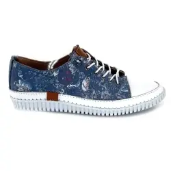 Baskets Souples & Legères Ivoire 032 162-1 Cuir Bleu & Blanc %price%