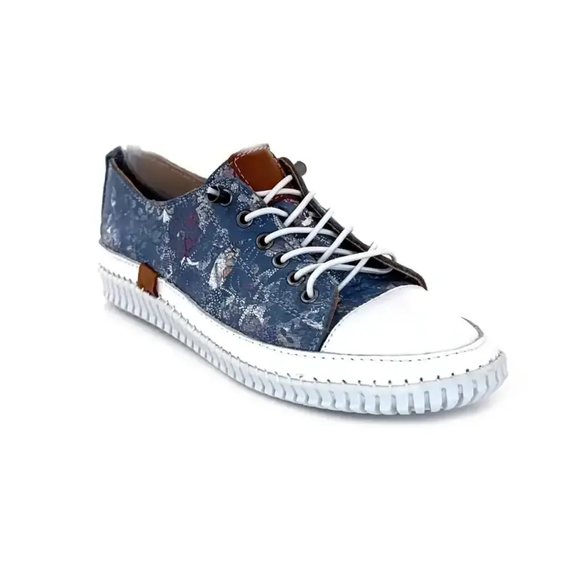 Ivoire 032 162-1 Blue & White Leather Ivoire Chaussures