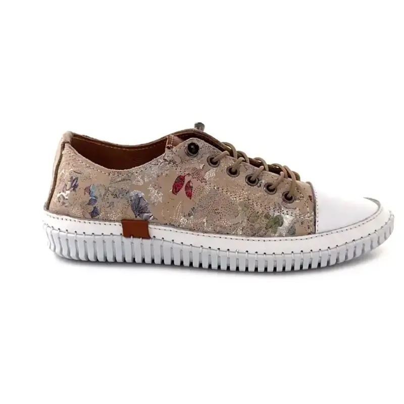 Ivoire 032 162-1 Lädertryck Beige & Vit Ivoire Chaussures