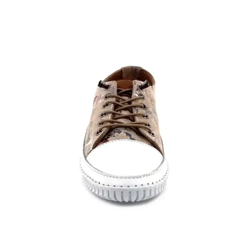 Ivoire 032 162-1 Δερμάτινη εκτύπωση Μπεζ & Λευκό Ivoire Chaussures
