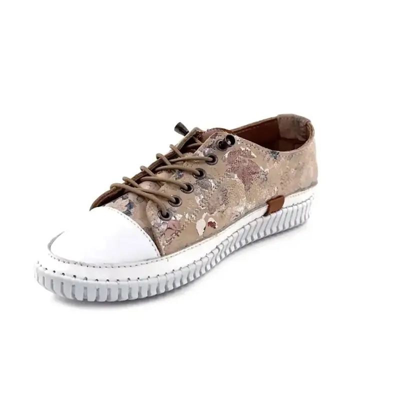 Ivoire 032 162-1 Cuir Print Beige & Blanc Ivoire Chaussures