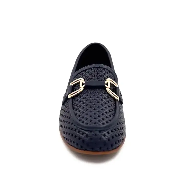 Ivoire 2025 Pelle traforata Blu navy Ivoire Chaussures