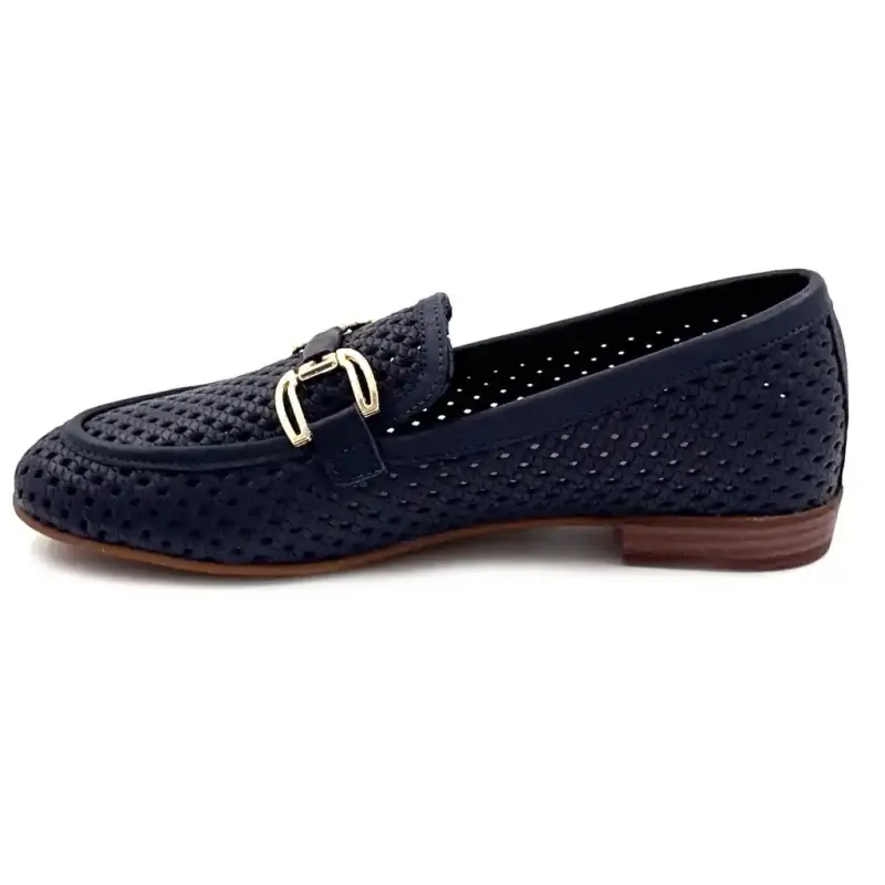 Ivoire 2025 Perforated Leather Navy Ivoire Chaussures