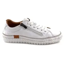 Lätta sneakers med dragkedja Ivoire 139 412 Vitt läder %price%