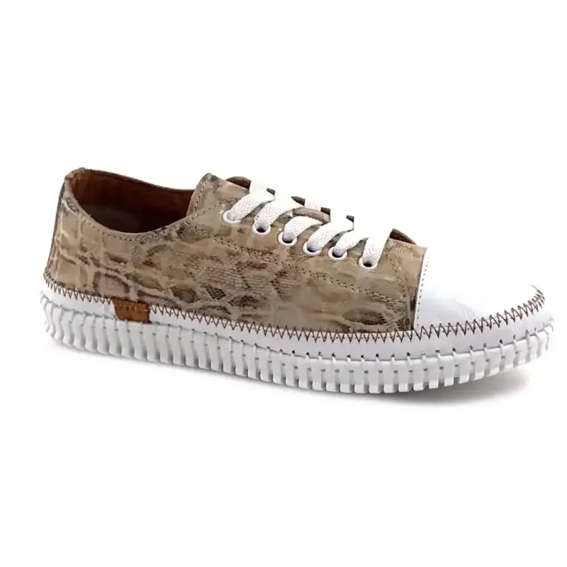 Ivoire 139 409-1 Reptile Pattern Leather Ivoire Chaussures