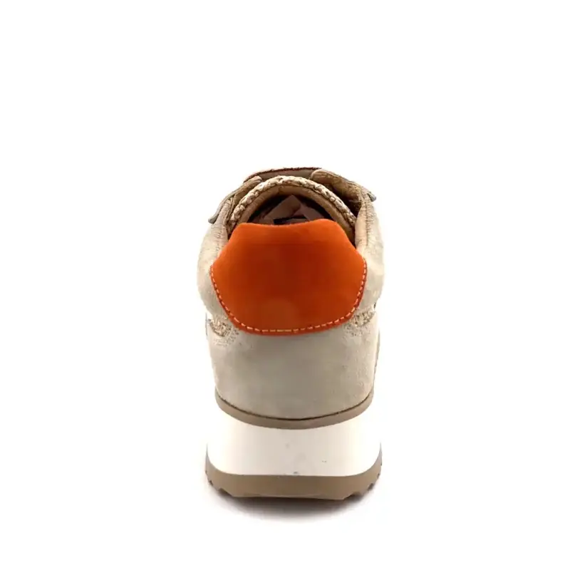 Ivoire Ss26-28 Suède Beige & Oranje & Raffia Ivoire Chaussures