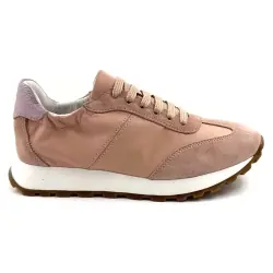 Baskets Running Ivoire Ss26-11 Daim & Cuir Rose %price%