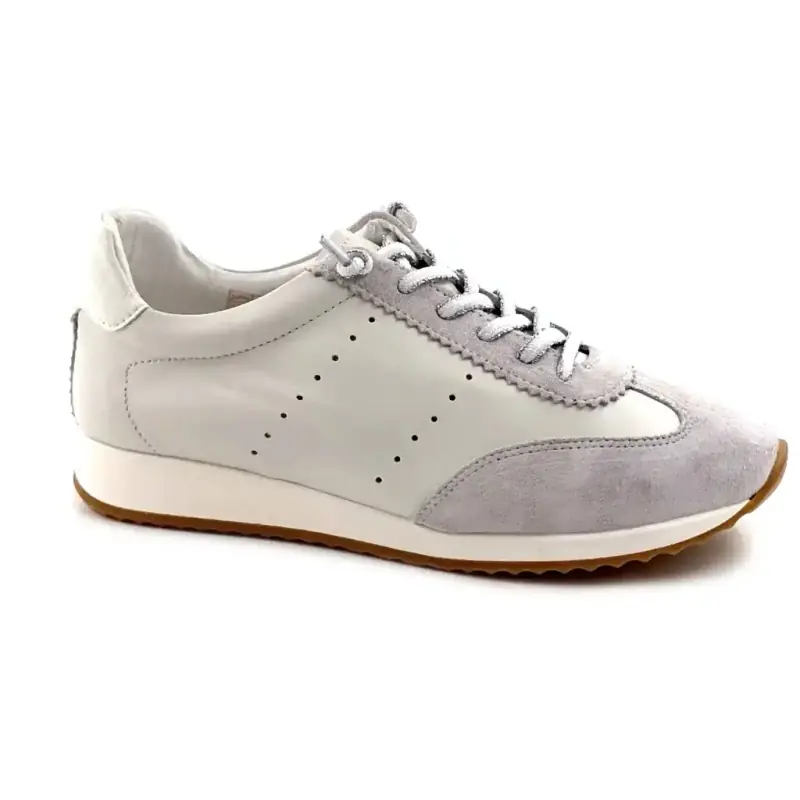 Ivoire Ss26-51 Piel blanca y ante gris Ivoire Chaussures