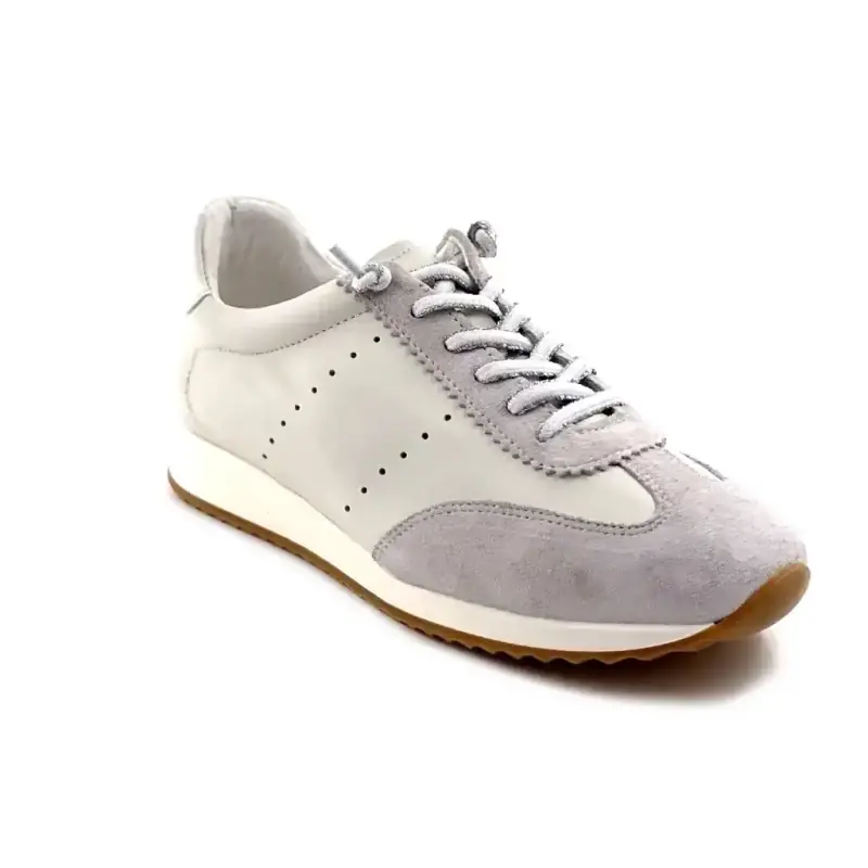 Ivoire Ss26-51 Wit leer & grijs suède Ivoire Chaussures