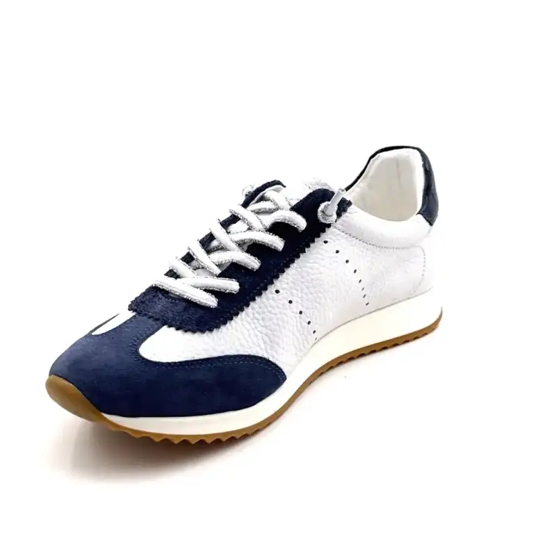 Ivoire SS26-51 White Leather & Blue Suede Ivoire Chaussures