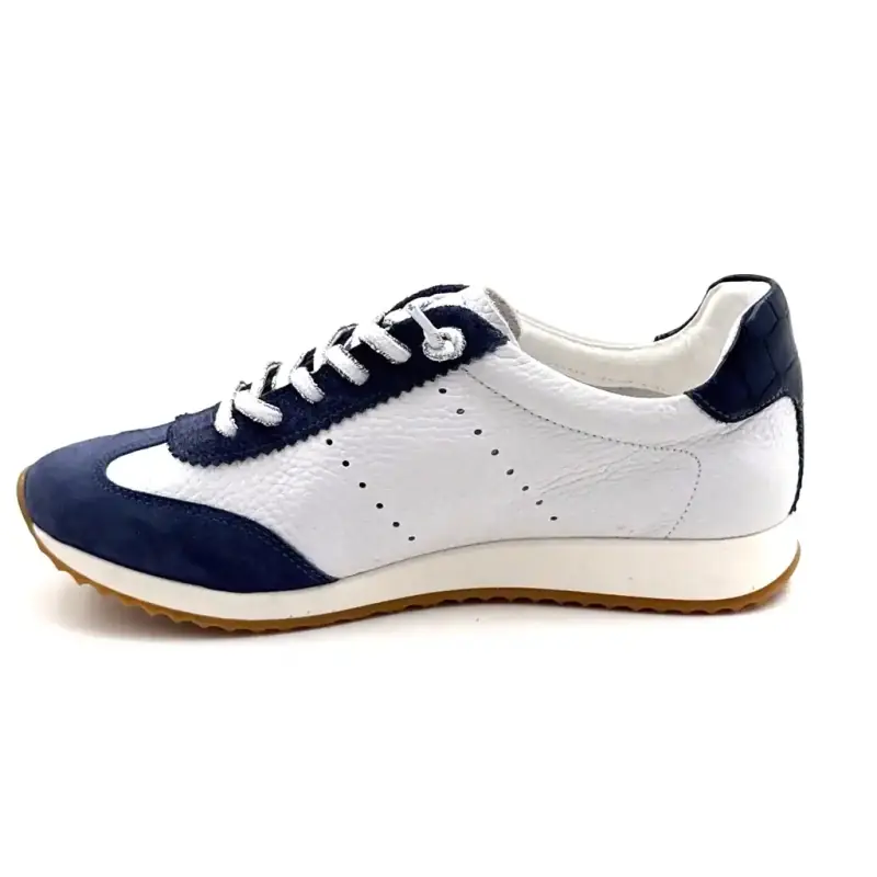 Ivoire SS26-51 Biała skóra i niebieski zamsz Ivoire Chaussures