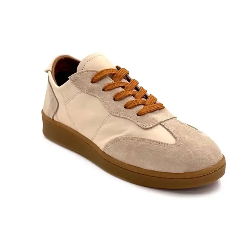 Ivoire 500-1883 Beige Leather & Suede Ivoire Chaussures