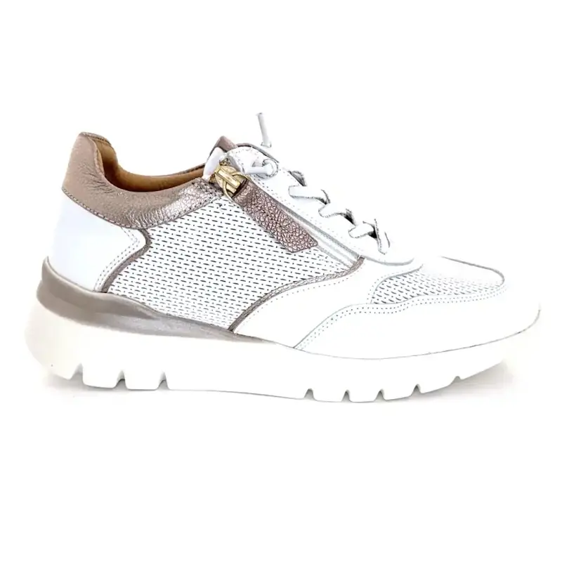 Baskets Zip Ivoire Ss26-37 Cuir Blanc & Or 119,00&nbsp;€