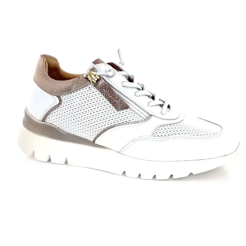Ivoire SS26-37 Fehér és Arany Bőr Ivoire Chaussures