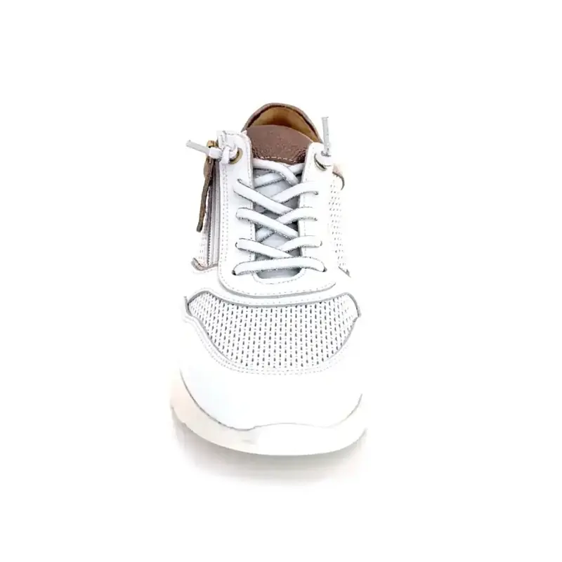Ivoire SS26-37 Cuero blanco y dorado Ivoire Chaussures