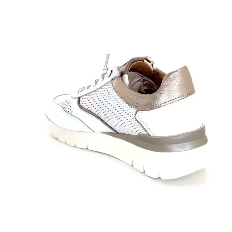 Ivoire Ss26-37 Cuir Blanc & Or Ivoire Chaussures