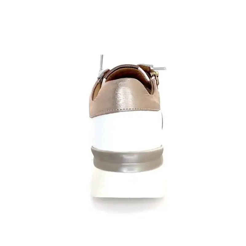 Ivoire Ss26-37 Cuir Blanc & Or Ivoire Chaussures