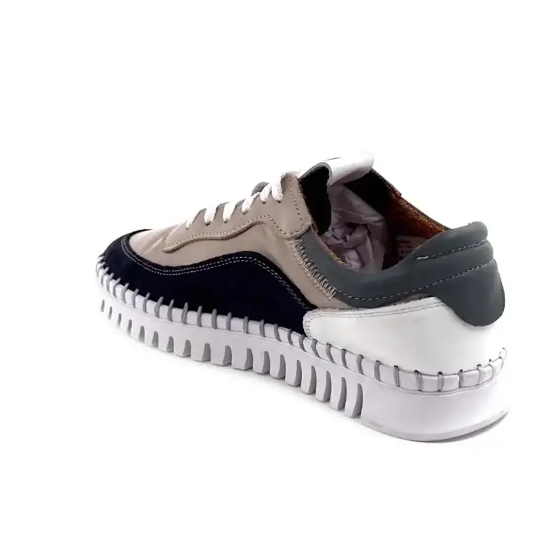 Ivoire 092 1803 Skinn og semsket skinn Taupe, Blå og Hvit Ivoire Chaussures