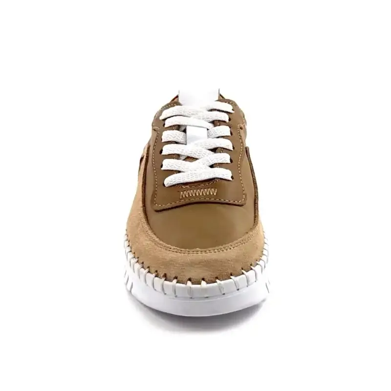 Ivoire 092 1803 Leer & Suède Taupe, Bruin & Camel Ivoire Chaussures
