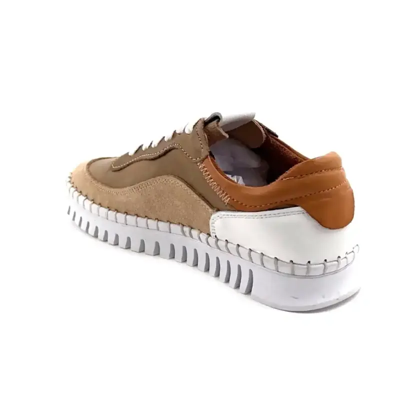 Ivoire 092 1803 Pelle e camoscio Tortora, Marrone e Cammello Ivoire Chaussures