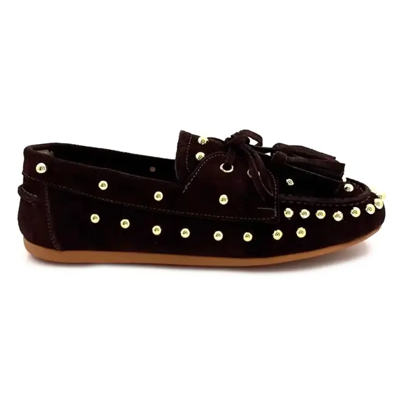 Mocassim Ivoire Mr6511 em camurça marrom com rebite dourado 119,00&nbsp;€