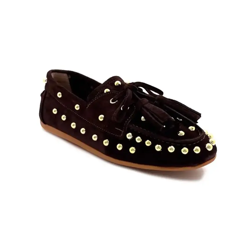 Ivoire Mr6511 Καφέ Σουέτ & Χρυσό Πριτσίνι Ivoire Chaussures